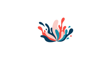 Fototapeta premium Abstract colorful shapes resembling splashes or petals exploding outwards.