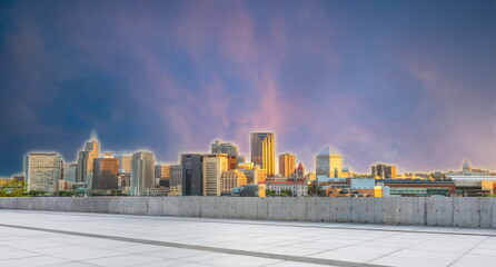 Fototapeta premium outdoor road skyline building city landscape sky night cityscape street travel 