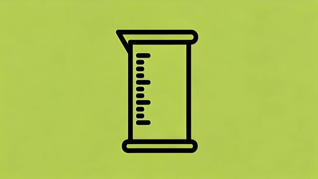 Animated Graduated Cylinder Icon Green Background