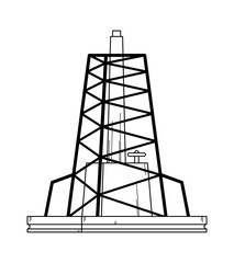 Onshore rig extracting crude tower