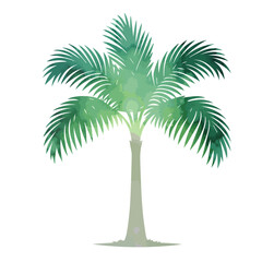 Watercolor palm tree object. Hand drawn. Not AI, vector illustration.