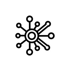 Fototapeta premium Abstract network connection structure representing interconnected nodes and lines in a minimalist black and white line art design