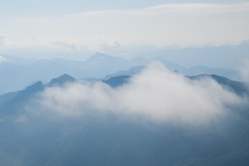 Fototapeta premium mountain landscape with blue sky and clouds
