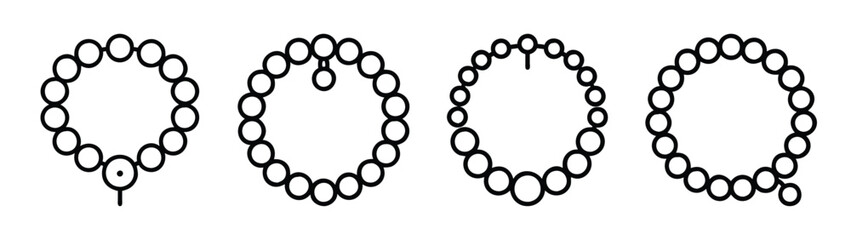 Downloadable vector graphic of beaded necklace designs for jewelry making and fashion illustration use