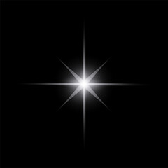 Golden sparkle  lights, flashing lights, light effects, sunlight lens flare, glowing ray beams, sparkling starsicon on black background.