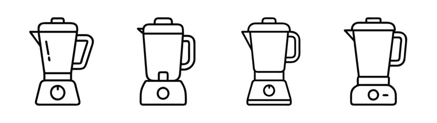 Blender kitchen appliance vector illustration set for smoothie maker and food processor design needs