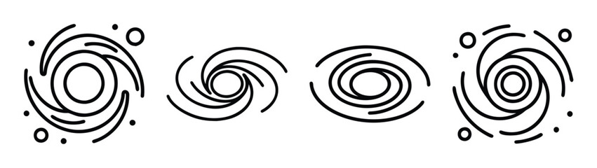 Vector illustration of galaxy spiral shapes for astronomy science and space exploration design concept © PURE VECTOR WORK
