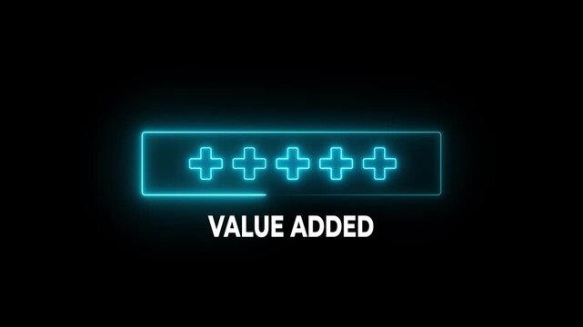 Value Added Concept on transparent background. Value Added representing growth, improvement, and added value in business and projects. Growth and Business Improvement. 4k