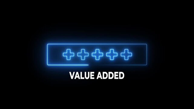 Value Added Concept on transparent background. Value Added representing growth, improvement, and added value in business and projects. Growth and Business Improvement. 4k