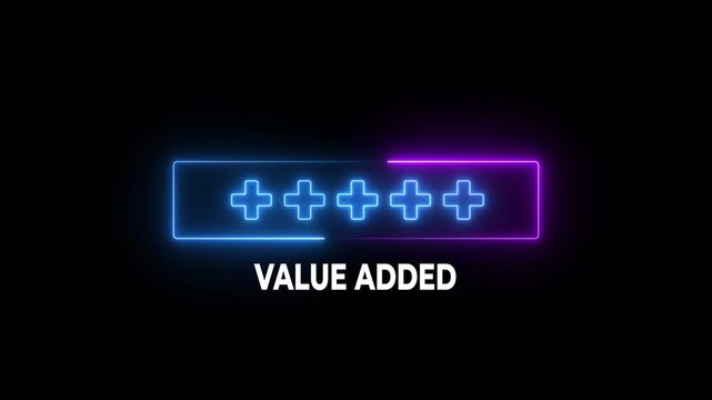 Value Added Concept on transparent background. Value Added representing growth, improvement, and added value in business and projects. Growth and Business Improvement. 4k