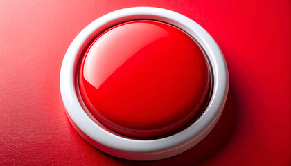 Large red button on red surface. Action, authority and simplicity.