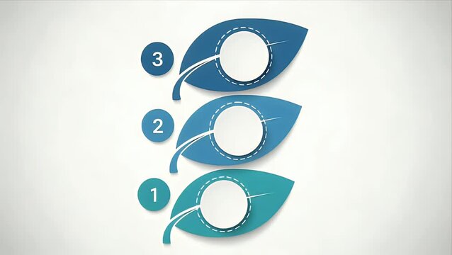 Modern Leaf Infographic Presentation with Numbered Steps - Powered by Adobe