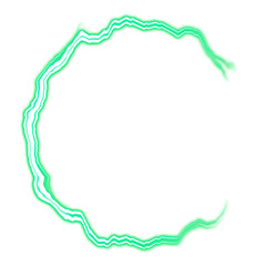 Green Electric Circular Light Ring with Transparent Background
