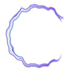 Blue and Purple Electric Circular Light Ring with Transparent Background

