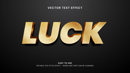 editable text effect luck 3d style premium vector