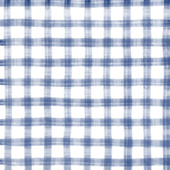 Navy Blue White Plaid Gingham Hand Drawn Background Pattern Overlay