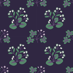 Seamless floral pattern with begonia and oxalis