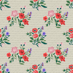 Seamless floral pattern with ditsy bunches