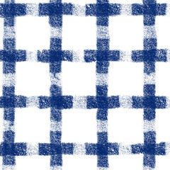 Navy Blue White Plaid Gingham Hand Drawn Background Pattern Overlay