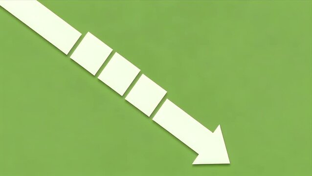 Animated White Downward Arrow on Green Background