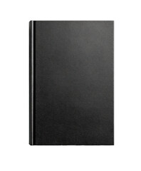 Dark, matte-finish, vertical book