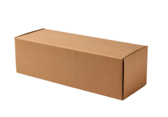 A light beige cardboard box, rectangular and long