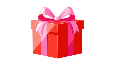 Festive Red Gift Box with Pink Bow: Celebrate Special Occasions with Style