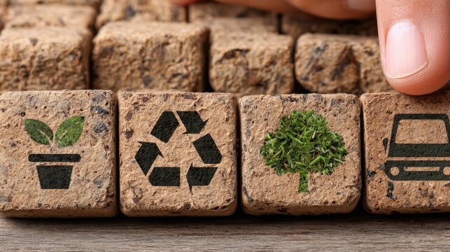 Closeup of biodegradable keyboard keys being pressed highlighting ecoconscious innovation and renewable resources in tech accessories.