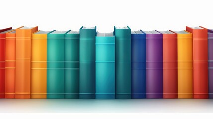 Colorful books lined up neatly on a shelf, showcasing a vibrant display of spines.
