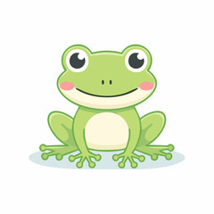 Cute and cartoony frog character - flat 2D vector illustration
