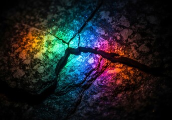 Abstract multicolor geological stone formation with fracture display