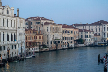 Venetian Canal with Historic Buildings at Dusk