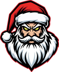 Evil Santa Claus Head Mascot Graphic