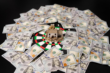 Home goal. Money and home goal concept. Investment strategy for. American finance and income...