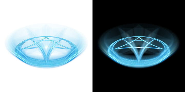 Blue Magic Circle with Transparent and Black Background
