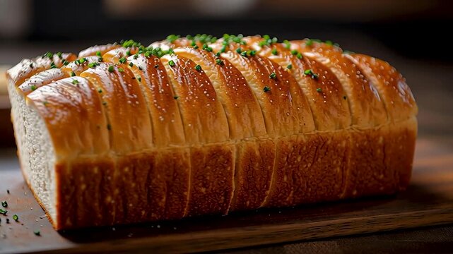 Artisan Bread: A close-up shot of freshly baked bread. showcasing the intricate crust of the loaf, with perfect details. The golden-brown surface hints at the crispness.