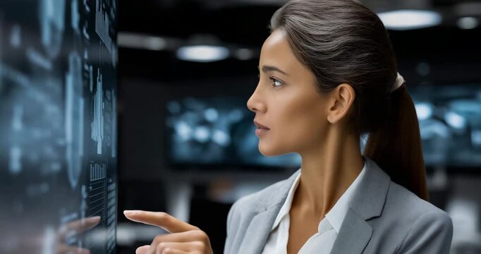 Square-Format Training Instructor Touchscreen Animated Data Trainees Watching