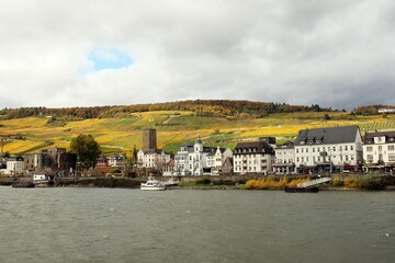 Stadtansicht von Rüdesheim am Rhein.