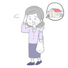 道に迷うシニア女性2　家