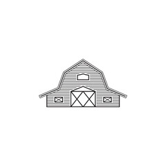 old vintage barn logo design vector with line style