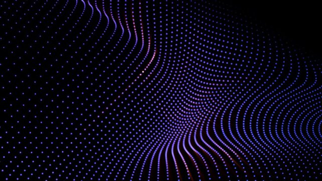 Abstract futuristic background. Waves motion and particles. This video includes a transparent Alpha Channel. ProRes 4444.