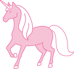 Unicorn Pink color legendary creature icon.