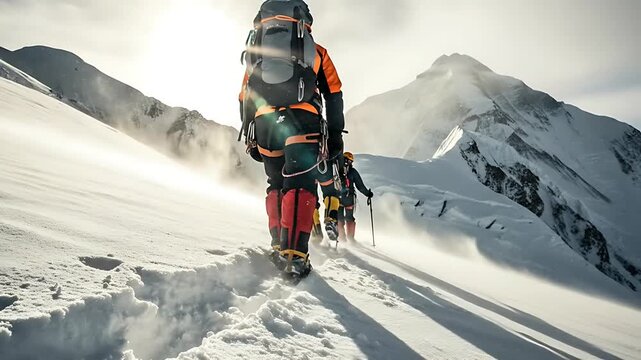 Conquering the Heights - A Journey Through Snowy Peaks.