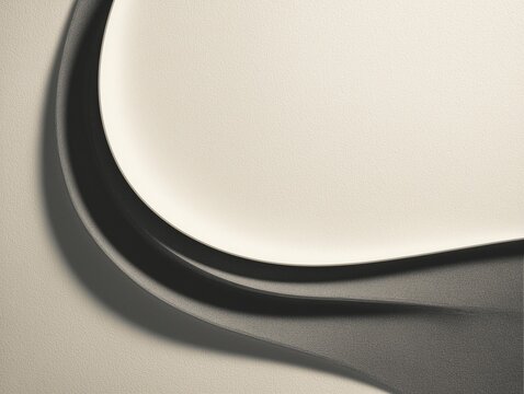 Minimalist Abstract Background with a Curved Shape and Soft Shadow