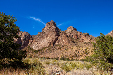 Fototapeta premium Mountain view along Pine Canyon Trail in Big Bend National Park, Texas, USA