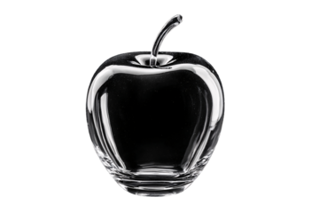 Glass apple. On a transparent background. Exotic food, fruits, berries. Image for designers, marketers and IT. Popular illustration, object. Sphere of trade, economy, sales.