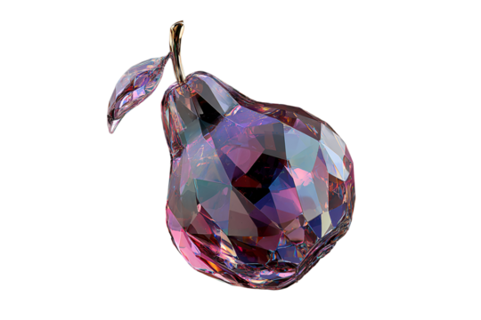 Glass apple. On a transparent background. Exotic food, fruits, berries. Image for designers, marketers and IT. Popular illustration, object. Sphere of trade, economy, sales. - Powered by Adobe