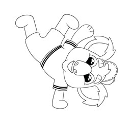 Fototapeta premium Koala dancer making handstand movement