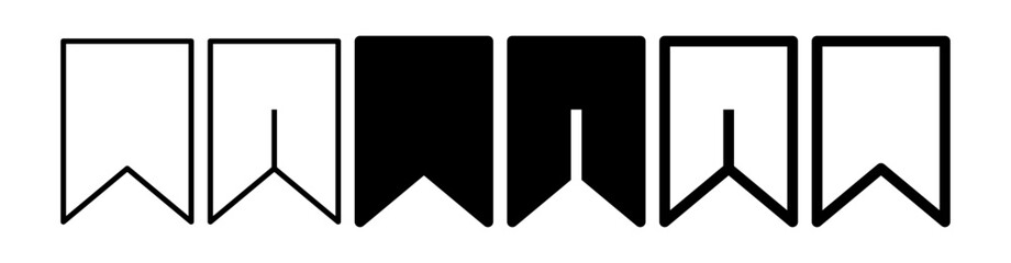 save icon set , bookmark icon symbol in outline, filled, solid styles