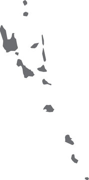 Vanuatu Islands Map Grey Silhouette 